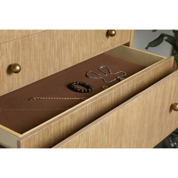 English Elm Stevie 5-Drawer Chest: Mid-Century Modern Storage Solution With Boho Charm & Felt-Lined Drawer B062P358073-GIGA