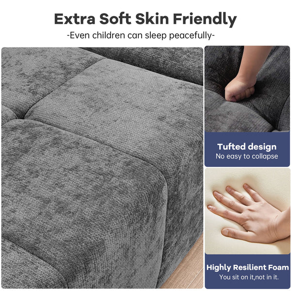 English Elm Modern Modular Sectional Sofa - L-Shaped Chaise Lounge, Plush Corduroy, No Assembly, Deep Comfort W3737S00002