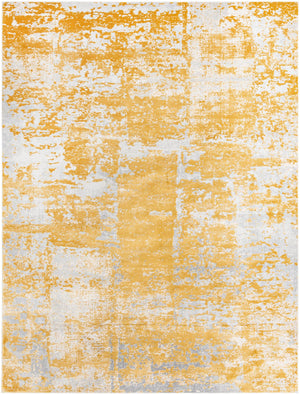 Unique Loom Finsbury Elizabeth Machine Made Abstract Rug Yellow, Ivory/Gray 9' 0" x 12' 2"