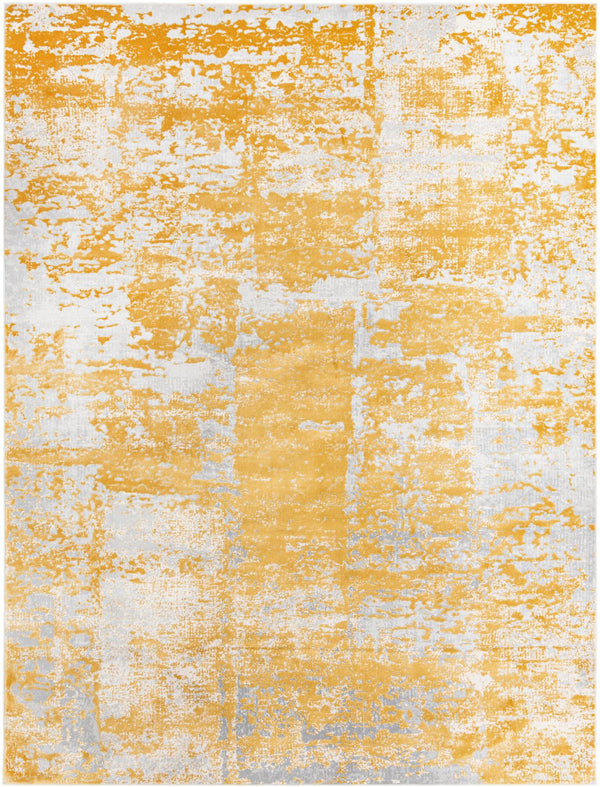 Unique Loom Finsbury Elizabeth Machine Made Abstract Rug Yellow, Ivory/Gray 9' 0" x 12' 2"