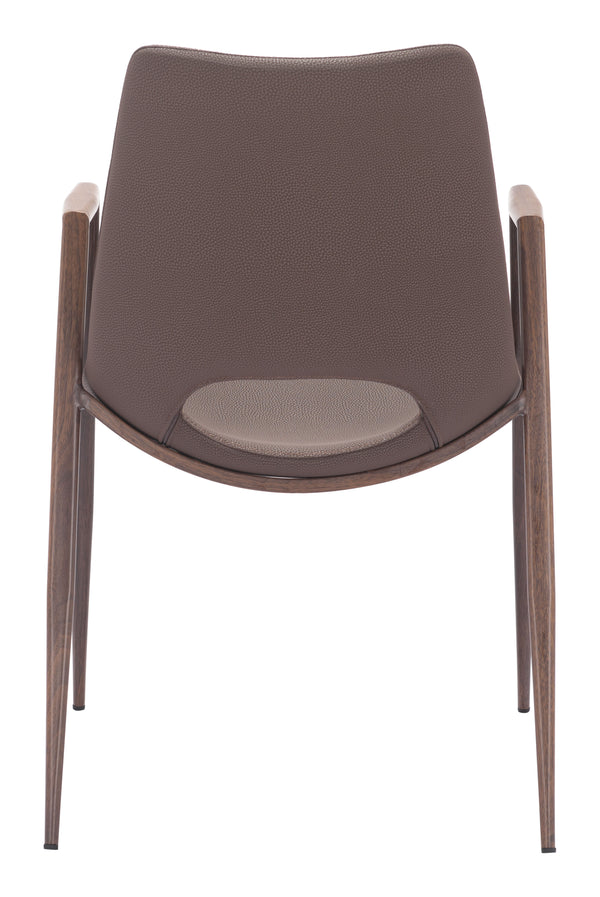 Desi Dining Chair - Set of 2 Brown & Walnut 109730 Zuo Modern
