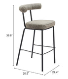 Kede Barstool Green Tweed 110100 Zuo Modern