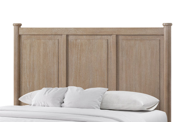 English Elm Mindi Twin Bed with Mindi Veneer Panel Headboard, Tapered Legs, Durable Solid Wood Frame, Calm Finish Sand 81.25 L x 8 W x 5.5 H B2699S00086