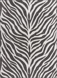 Unique Loom Outdoor Safari Tsavo Machine Made Animal Print Rug White, Black 7' 10" x 11' 0"