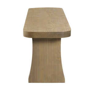 English Elm Indoor Solid Pine Dining Bench Seats Three Adults Farmhouse Style Kitchen Seating N779P329133B