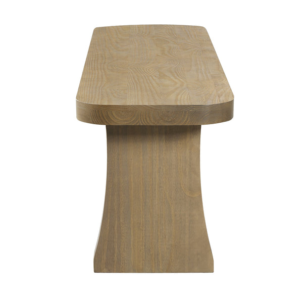 English Elm Indoor Solid Pine Dining Bench Seats Three Adults Farmhouse Style Kitchen Seating N779P329133B