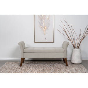 English Elm Pasley Velvet Button Tufted Rolled Arm Lift Top Storage Bench for Bedroom Entryway Beige B062P441161