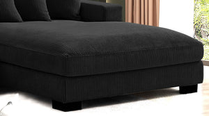 English Elm Luxe Corduroy L-shaped Sectional Sofa with Chaise for Modern Living Rooms B2735S00007