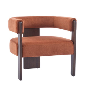 English Elm Christopher Knight Home® - Modern Velvet Upholstered Accent Arm chair with Barrel Back Design, Luxurious Velvet Comfort & Curved Legs Burnt Orange 29.5 L x 25.5 W x 14.5 H N776P205886R