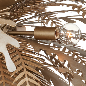 Abyssinia Chandelier - Nature-Inspired Wrought Iron Design with Adjustable Height & Silver Leaf Finish