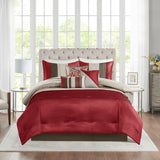 Madison Park Amherst Transitional 7 Piece Comforter Set MP10-037 Red