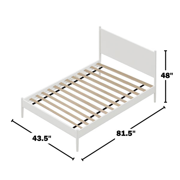 English Elm Mid-Century Twin Platform Bed In Elegant White Finish – Stylish, Durable, And Space-Saving Design B016S00036