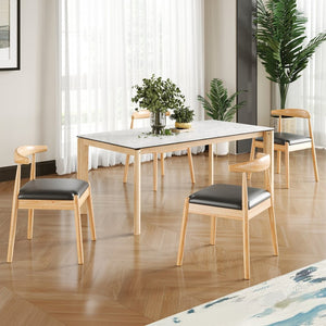 English Elm Weave Dining Chairs Set Of 2 - Mid-Century Modern Oak Frame, Handwoven Seat For Stylish Comfort T3623P371953-GIGA