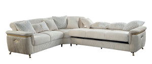 English Elm Argo Contemporary L-shaped Sectional Sofa with Steel Base and Six Seat Capacity Beige B009S02184