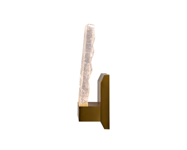 Sunpan Indira Sconce - Elegant Thick Cast Glass with Brushed Gold Base for Stunning Indoor Illumination