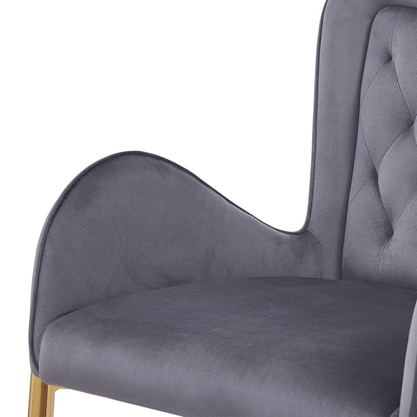 English Elm Christopher Knight Home® - 28.75inch Velvet Counter Height Stool Set of 2 with Tufted Back, Gold Frame & Foam Comfort, 265lb Gray N762P199823E