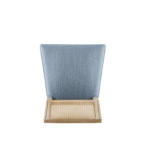 English Elm Christopher Knight Home® - [Set Of 2] Vintage French Country Dining Chairs - Cane Backrest, Upholstered Slate Blue Seats & Fluted Legs N767P263678D