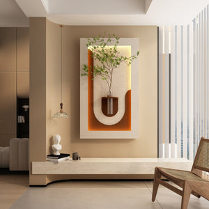 English Elm Adjustable Led Sandstone 3d Wall Art with Faux Botanicals and Rabbit Figurine Decor W2700P389347