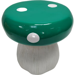 English Elm Mushroom Resin Garden Stool Hand Painted Whimsical Woodland Accent for Kids Outdoor W5709P490979