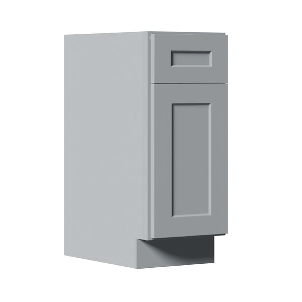 English Elm 15" Gray Shaker Base Cabinet Solid Wood Dovetail Drawer Soft Close Kitchen Bath W5662P465942