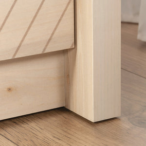 English Elm Night Stand - Sleek Brown Finish With Unique Wave Pattern, Ample Storage & Versatile Design Options B356P367917