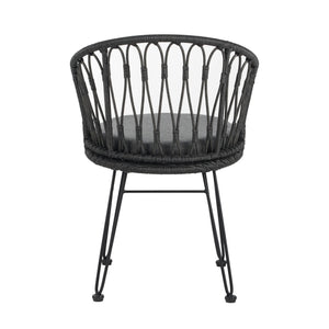 English Elm 7 Piece Outdoor Dining Set Acacia Wood Table Pe Rattan Chairs Patio Backyard N762S000014AAE