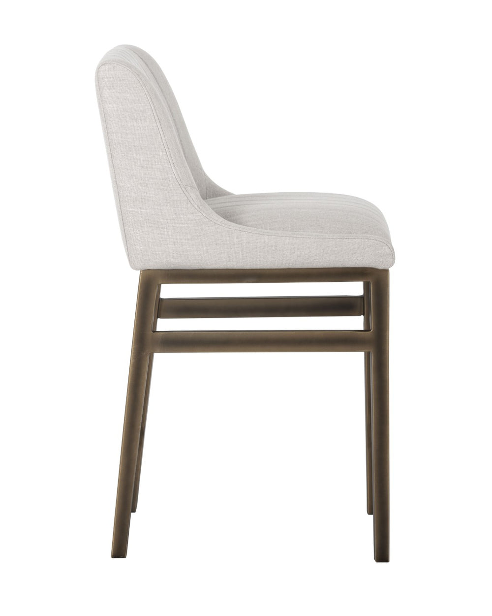 Sunpan HALDEN Counter Stool - Stylish Beige Linen Upholstery with Rustic Bronze Frame for Modern Spaces 103195