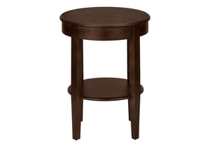 English Elm Accent 2-Tier Accent Table with Drawer and Shelf – Compact Round End or Nightstand with Knob Storage, Space-Saving Design and Easy Assembly Espresso 25 L x 24 W x 8 H B2710P219482