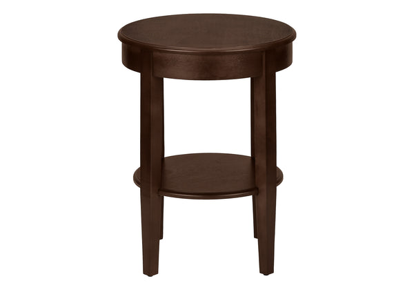 English Elm Accent 2-Tier Accent Table with Drawer and Shelf – Compact Round End or Nightstand with Knob Storage, Space-Saving Design and Easy Assembly Espresso 25 L x 24 W x 8 H B2710P219482