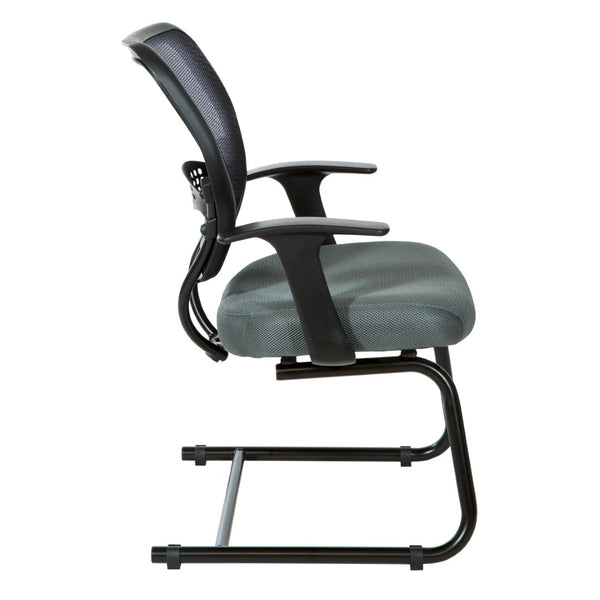 OSP Home Furnishings Professional Airgrid Mesh Back Visitor Chair with Lumbar Support and Sled Base for Offices 5505-2M