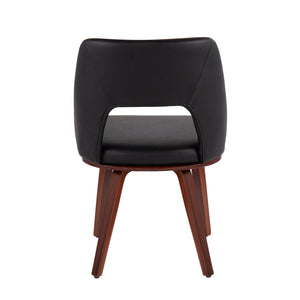 English Elm Mid-century Modern Faux Leather Dining Chairs with Walnut Frame Set of 2 B202P223663