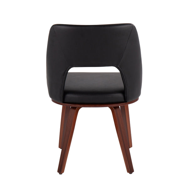 English Elm Mid-century Modern Faux Leather Dining Chairs with Walnut Frame Set of 2 B202P223663