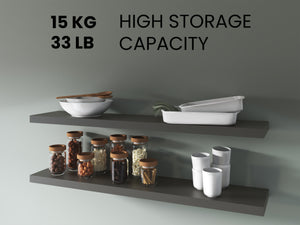 English Elm Greer Floating Shelf Set Of 2 In Grey Melamine - Modern Design, Space-Saving, Easy Installation! B128P245006