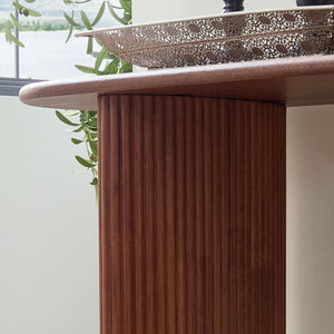 English Elm Length 59 Inch Mdf Wood Veneer Console Table Brushed Gold Steel Base Modern Entryway Brown W2582P406098