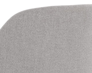 Sunpan Hensley Dining Armchair - Modern Urban Design with Faux Leather and Stylish Matte Black Legs Mina Warm Grey