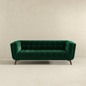 English Elm Ashcroft Furniture - Addison Large Green Velvet Sofa