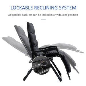 English Elm Outsunny Folding Zero Gravity Chair With Padded Cushion & Side Tray For Ultimate Indoor/Outdoor Relaxation W2225P174097-GIGA