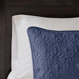 Madison Park Quebec Transitional Reversible Quilt Set MP13-4972 Navy