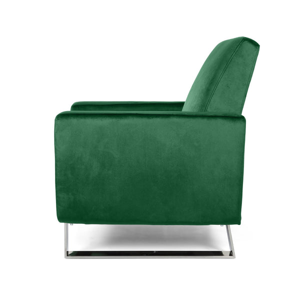 English Elm Christopher Knight Home® - Arvin Plush Push-Back Recliner with Stainless Steel Legs — Modern Fabric Comfort for Living Rooms Emerald 65272.00NVLTEMD