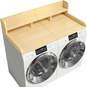 English Elm Washer Dryer Oak Wood Countertop Shelf Organizer with Raised Edge Laundry Room W2641P309102