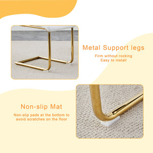 English Elm Table and Chair Set Marble Tempered Glass Top Gold Sculptural Legs Four Pu Seats Black+Gold,White W1151S03294