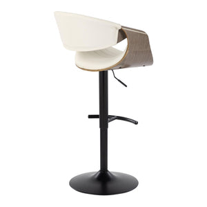 English Elm Symphony Mid-Century Modern Adjustable Barstool Set Of 2 - Stylish Swivel Stools In Faux Leather & Wood B202S01016-GIGA