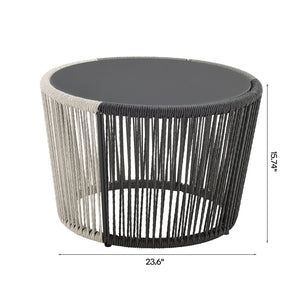 English Elm Ashland 5-Piece Outdoor Conversation Set with UV-Resistant Waterproof Fabric, Rustproof Steel Frame Cream B365P398240