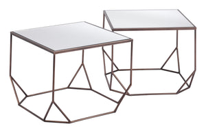 Arzon Coffee Table Set (2-Piece) Bronze 109835 Zuo Modern