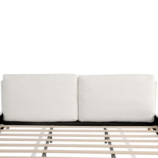 English Elm Christopher Knight Home® - King Size Upholstered Platform Bed In White Boucle Fabric With Removable Pillow Headboard For Comfort N757P246145W