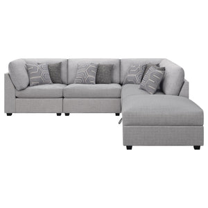 English Elm Lafayette Modular Sectional Sofa with Storage Ottoman and Feather Down Cushions B062S01444