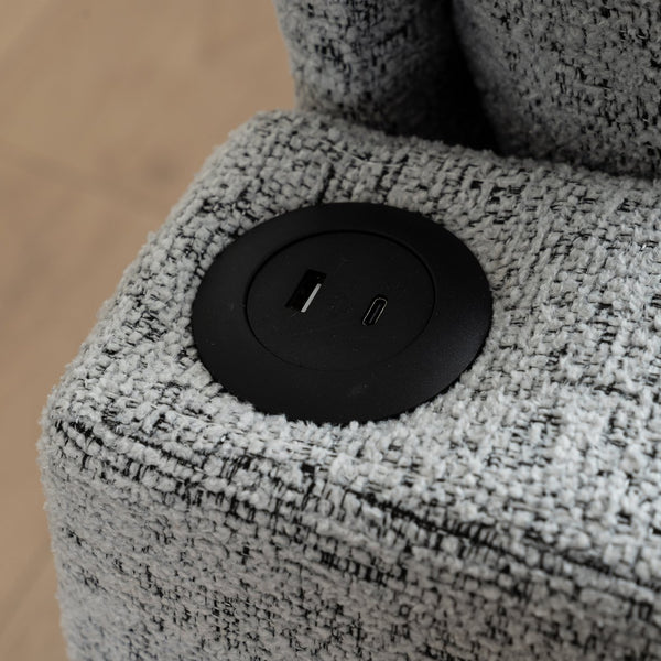 English Elm Convertible Convertible sofa with storage footstools, compact U-shaped 2-seater for small spaces, durable fabric comfort White+Black W2012P253014