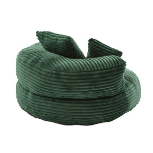 English Elm Bean Bag Sofa Oversized Corduroy Floor Lounge Chair with Armrests Pillows Foam Fill Emerald W395P426813
