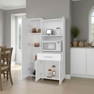 English Elm Everly Glass Front Double Door Wall Cabinet for Kitchen Display and Storage B128S00239