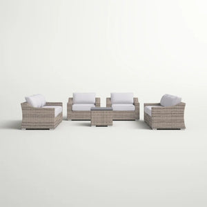 English Elm All-Weather Wicker 8-Piece Modular Patio Sectional Set - Pre-Assembled With Plush Cushions B120S00087